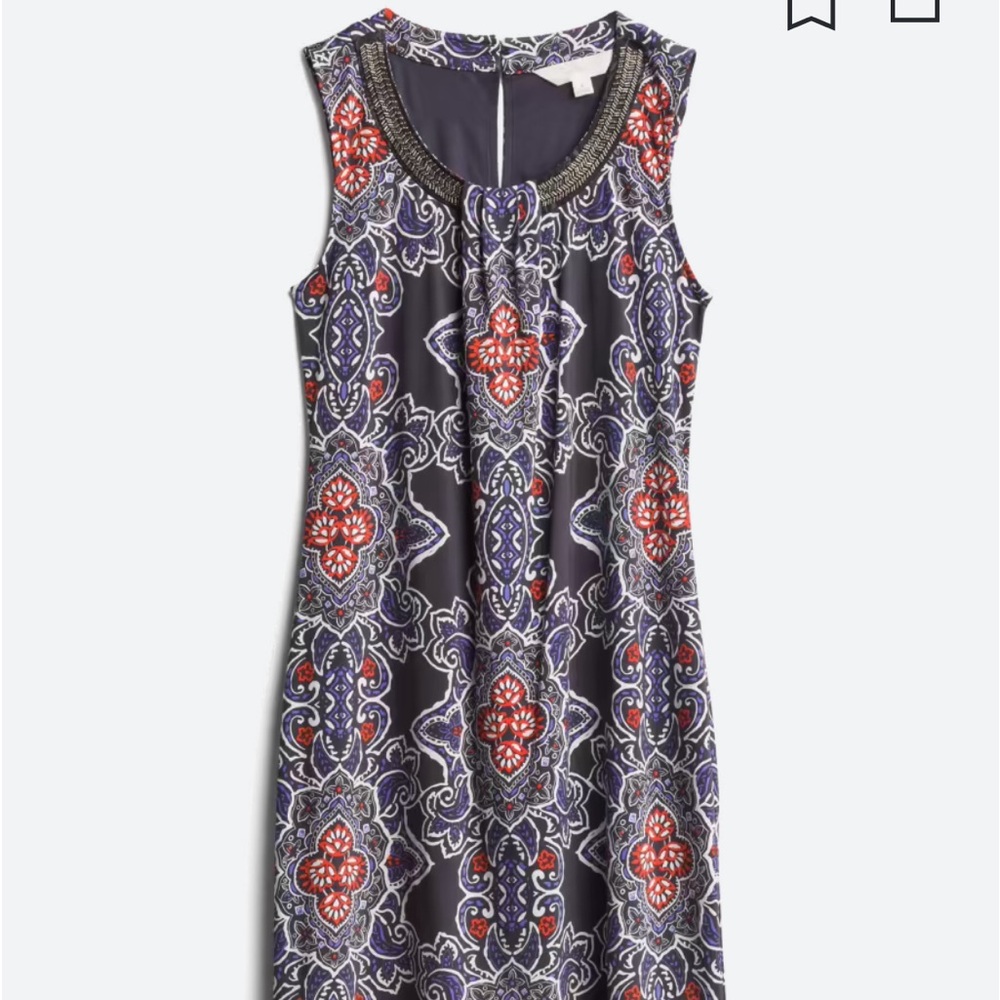 MAGNOLIA GRACE-Carelle Embellished Detail- Knit Dress- Beaded detail on collar